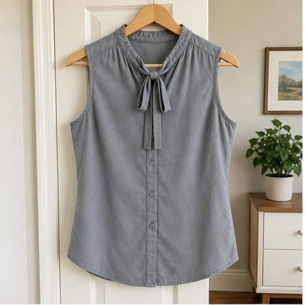 Gray Puff Sleeve Top
